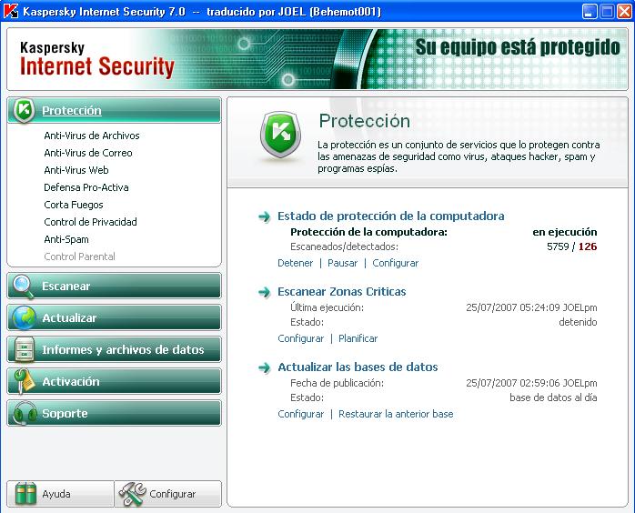 pelicula Kaspersky Internet Security 7.0.0.125 Traducción al Español  by JOEL (Behemot001)